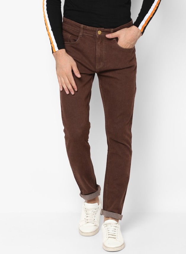 mens slim fit brown jeans