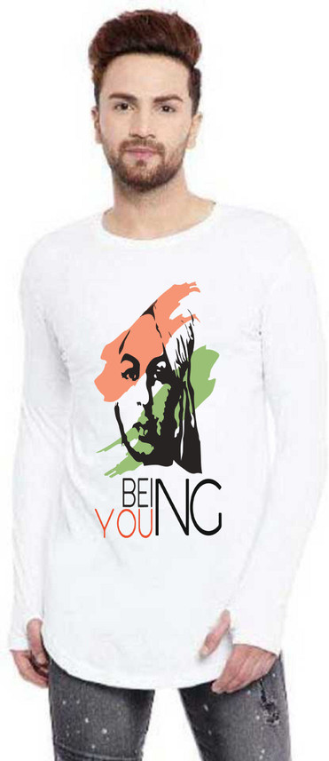 bfb Printed Men Round Neck White T 
