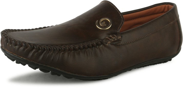 synthetic leather loafers