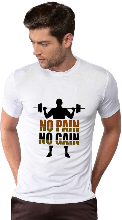 bfb Printed Men Round Neck White T 