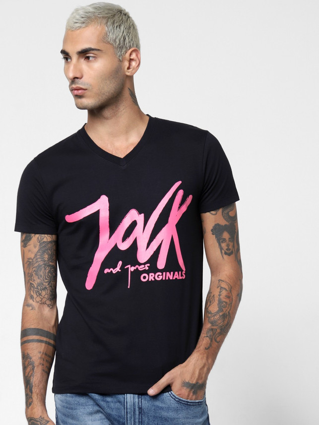 JACK \u0026 JONES Printed Men Round Neck 