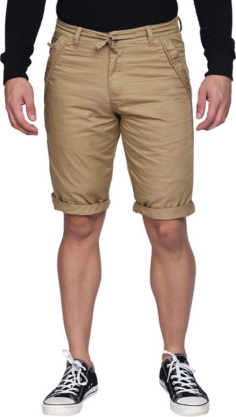 bEEVEE Solid Men Beige Regular Shorts 