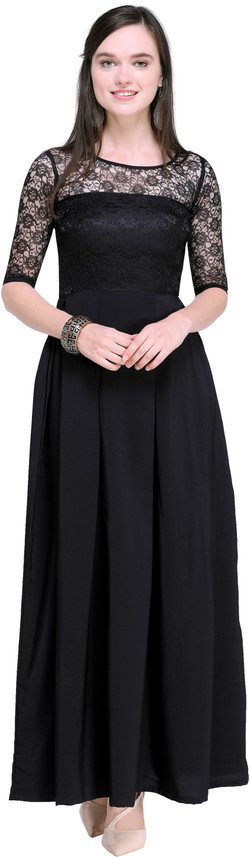 KP FASHION Women Gown Black Dress - Buy 