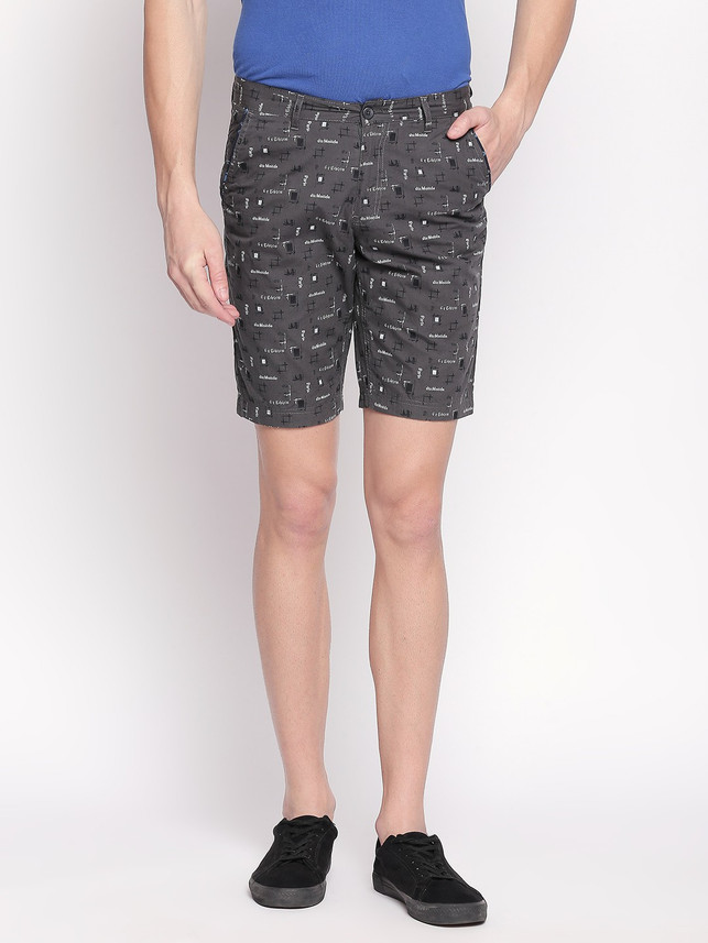 FiTZ Printed Men Grey Chino Shorts 