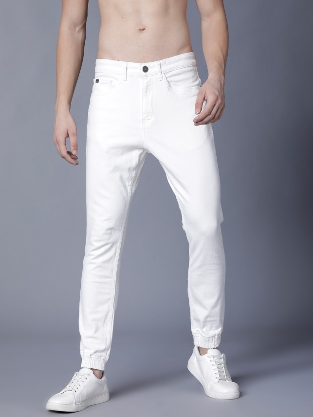 white branded jeans