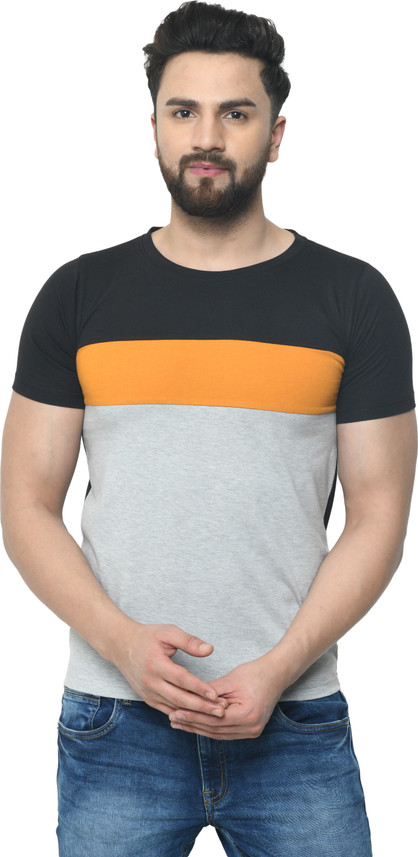 Odoky Striped Men Round Neck Multicolor 
