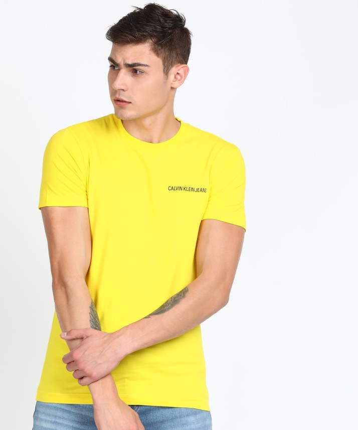 yellow calvin klein t shirt