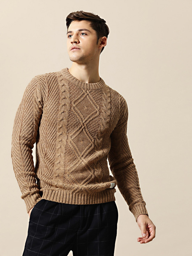 mens brown pullover