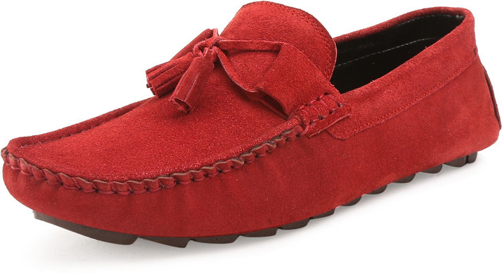 red suede loafers mens