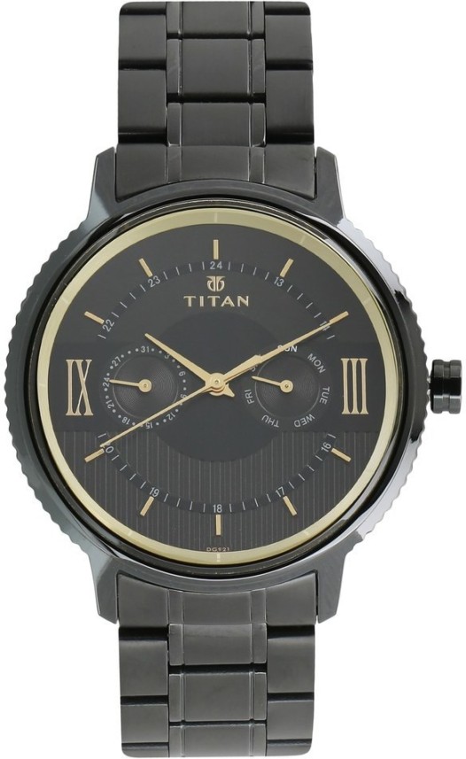 black chain titan watch