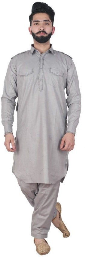 grey pathani kurta