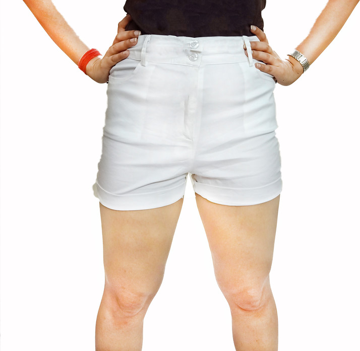 SILBONN Solid Women White Basic Shorts 