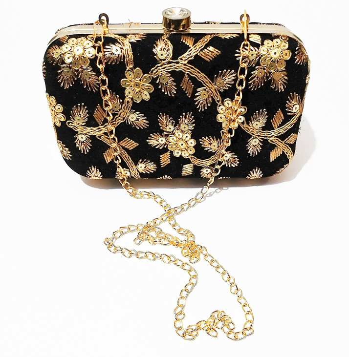 black and gold clutch