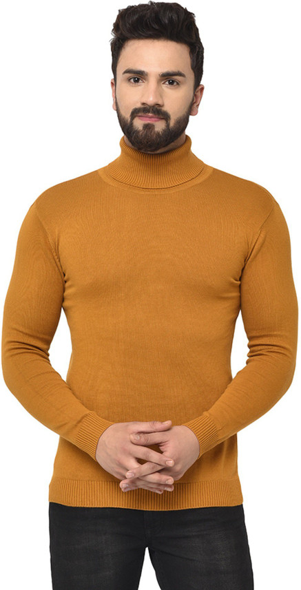 yellow high neck t shirt
