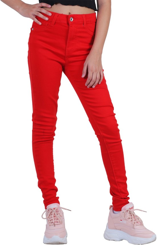 buy red jeans online