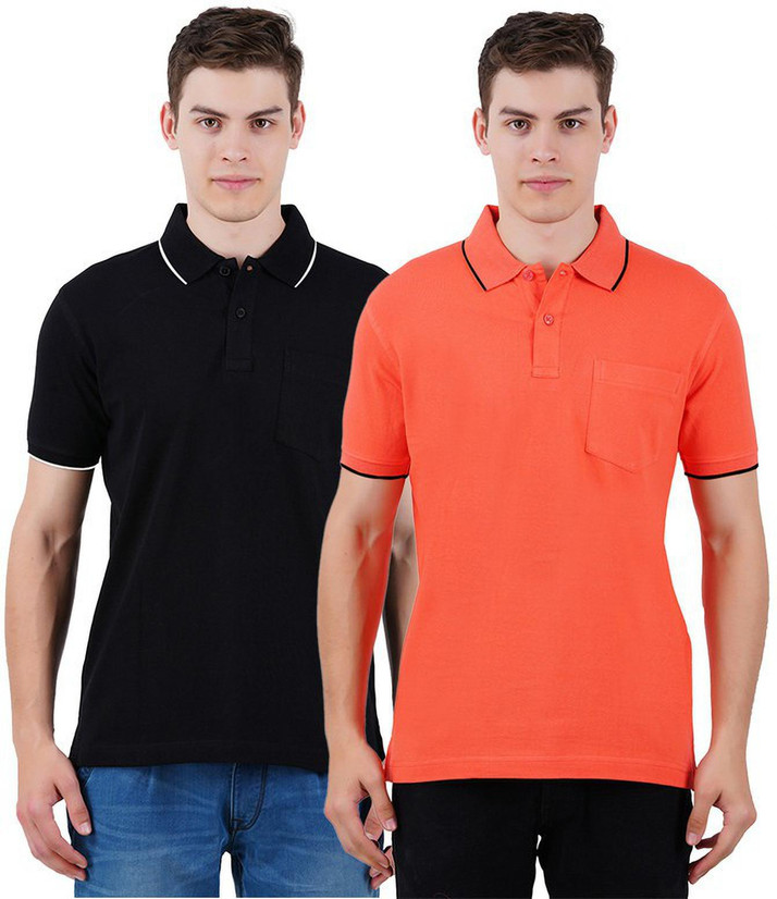 Pointer Solid Men Polo Neck Multicolor 