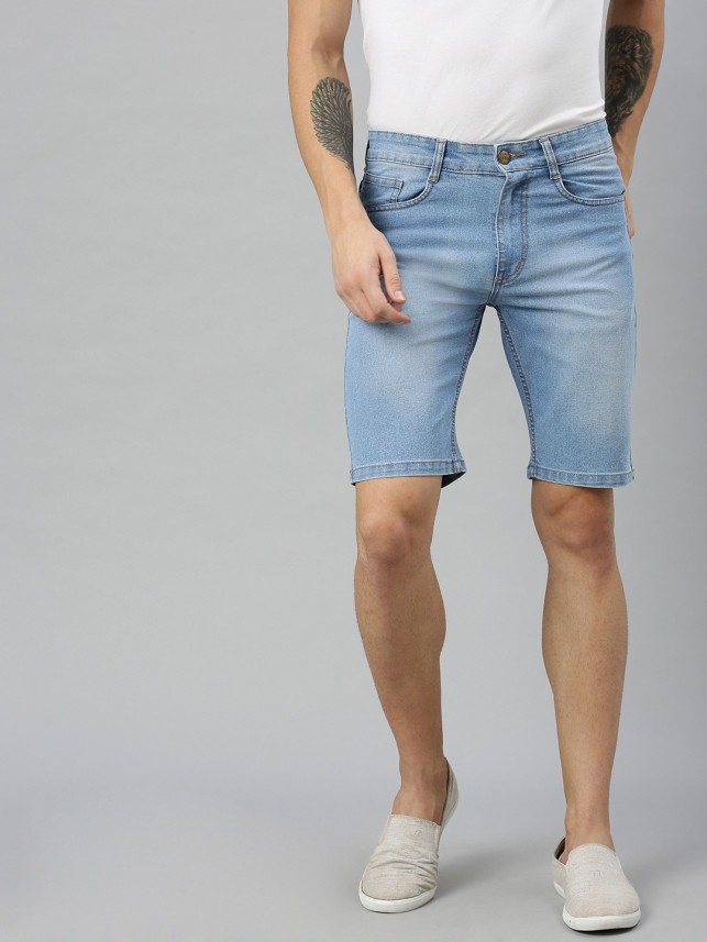 mens light jean shorts