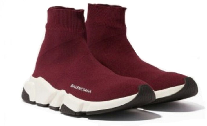 balenciaga sock shoes burgundy