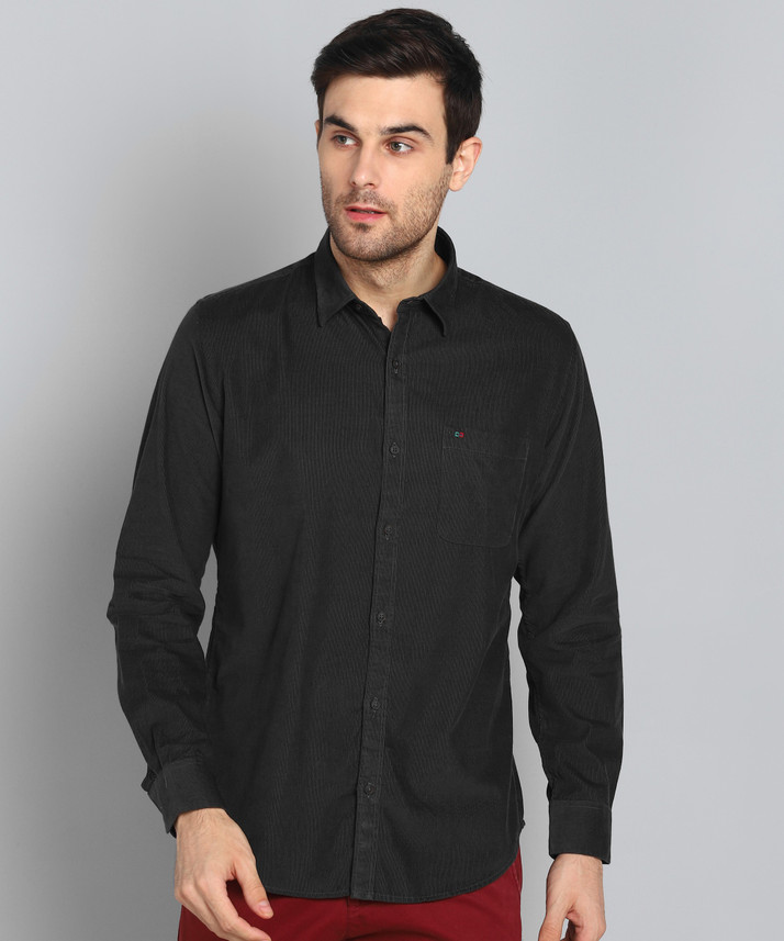 peter england black full sleeves casual shirt
