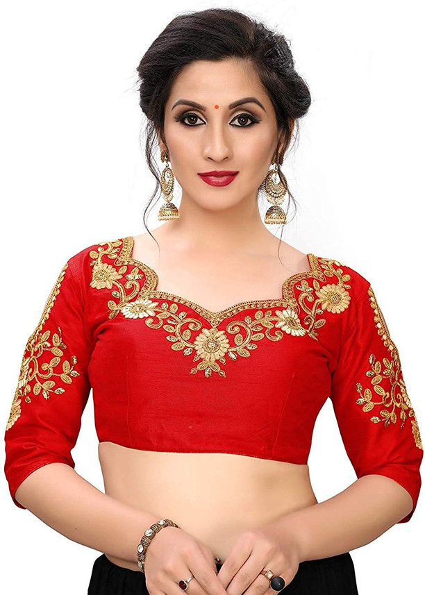 Art Silk Embroidered Blouse Material 