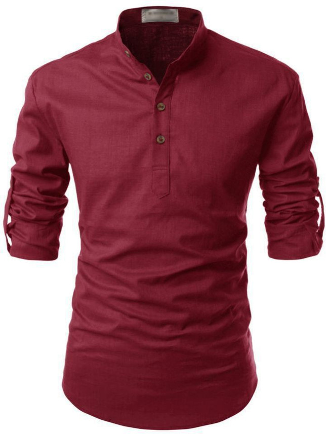 blue cotton color block casual shirt
