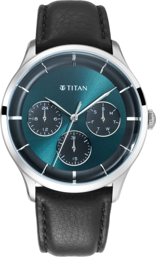 titan light leather watch