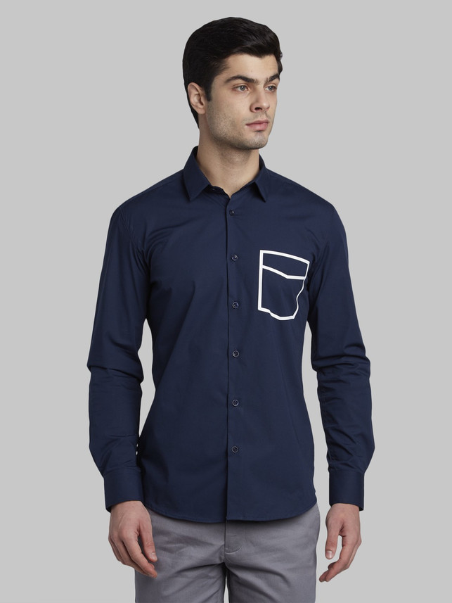 PARX Men Solid Casual Blue Shirt - Buy 