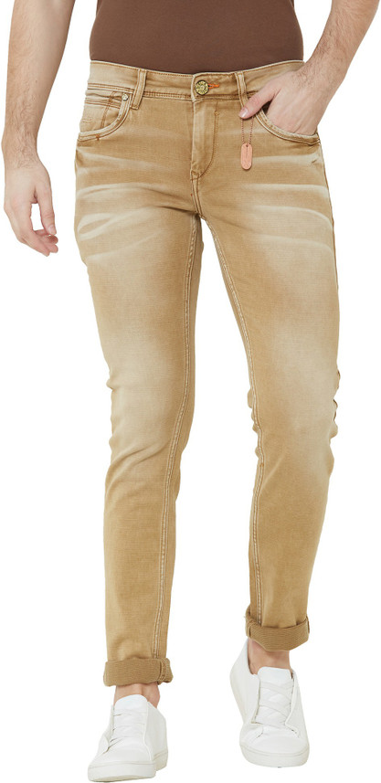 Sunnex Slim Men Gold Jeans - Buy Sunnex 