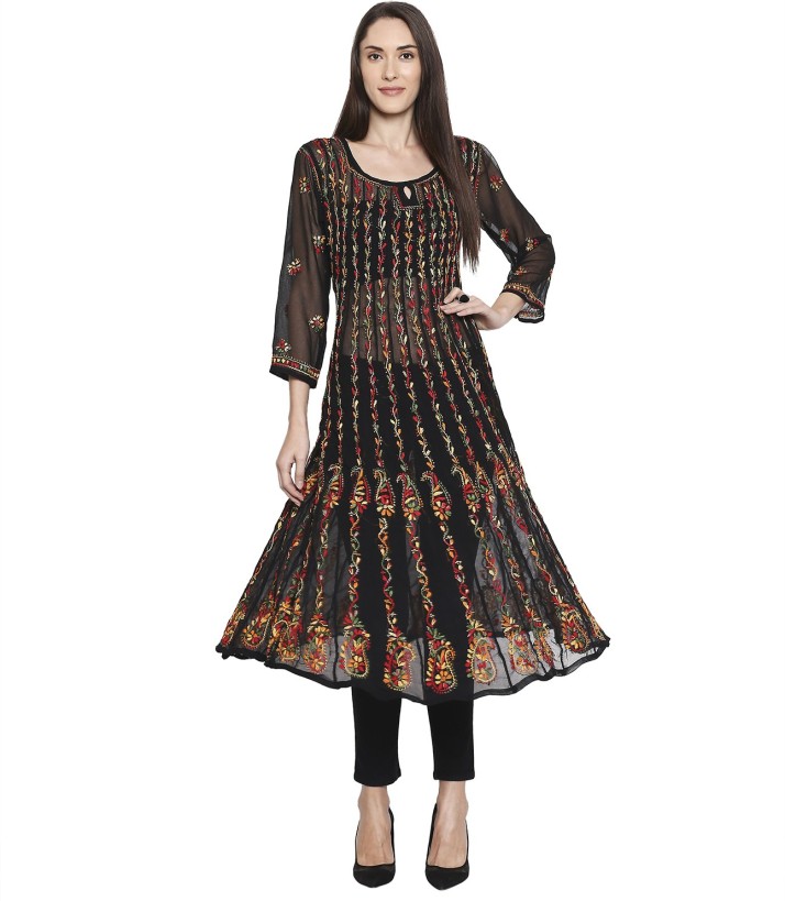 chikan anarkali kurta