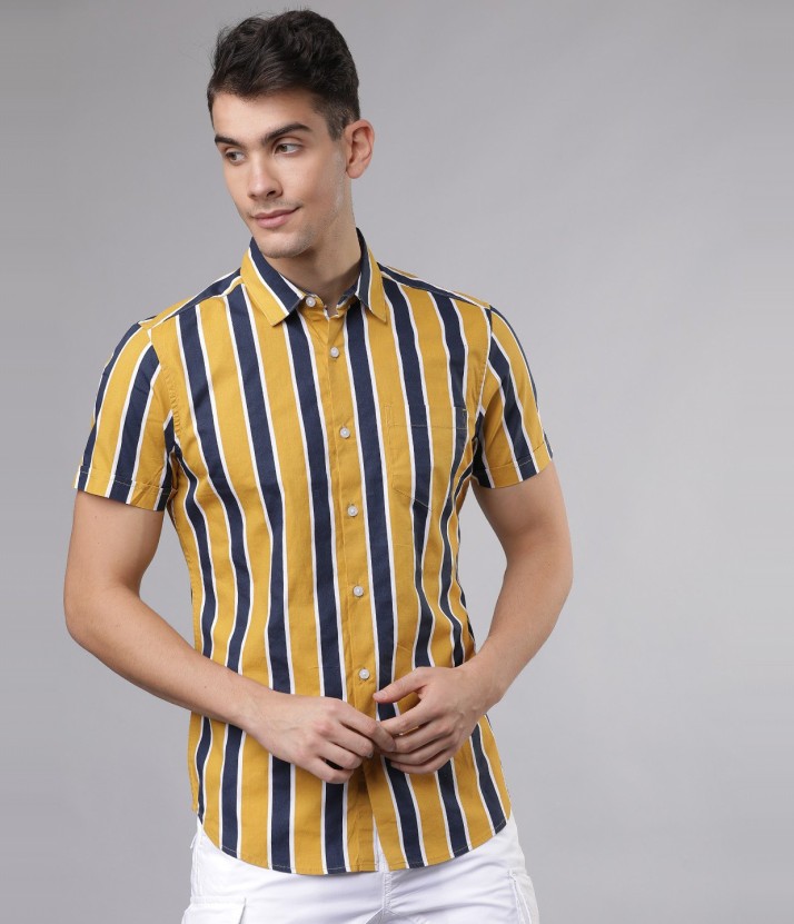 white and yellow shirt mens