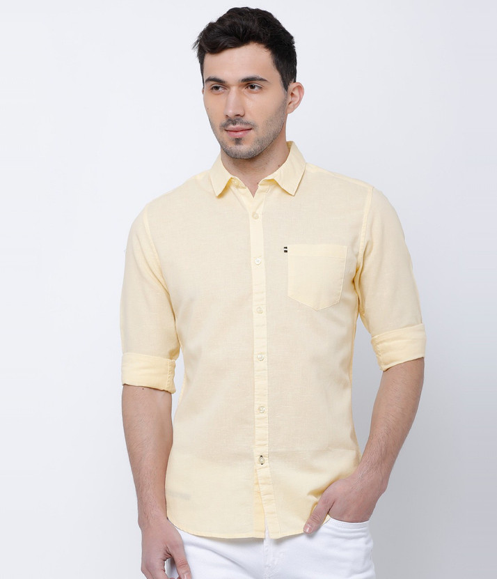 mens pastel yellow shirt