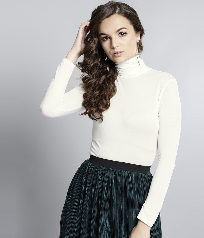high neck white t shirt