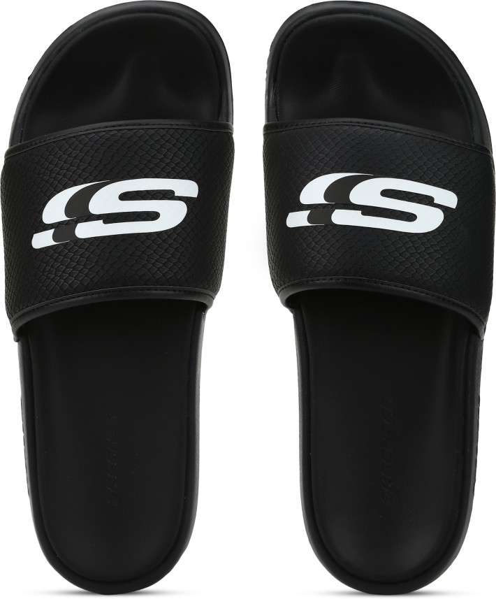 skechers black slides