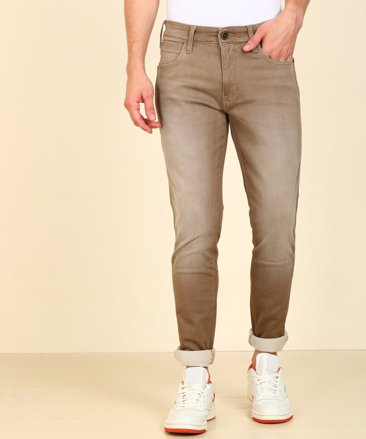 mens slim fit brown jeans