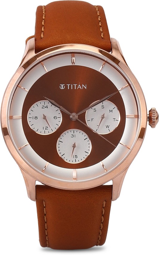 titan light leather watch