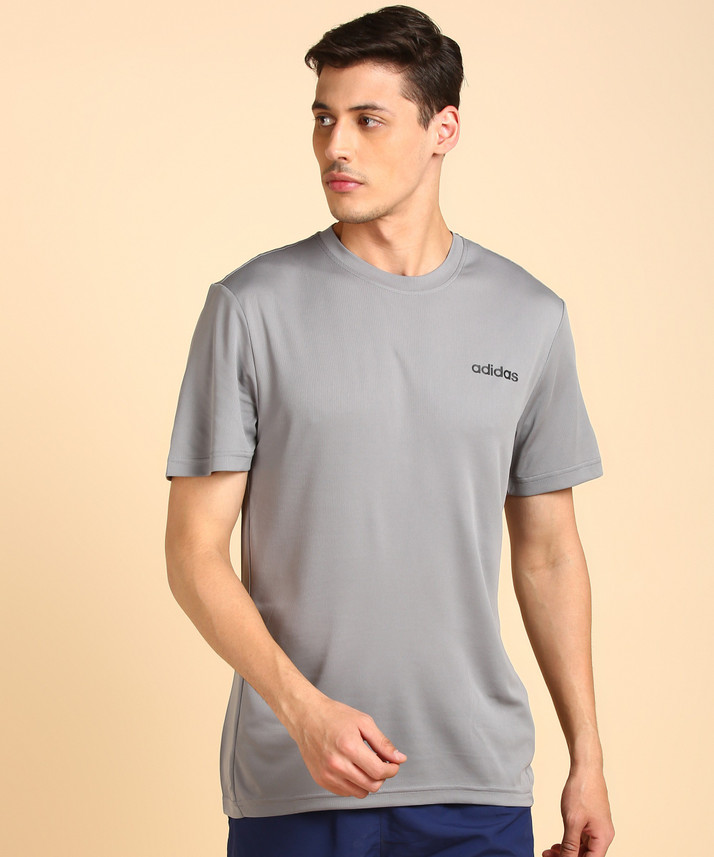 ADIDAS Sports Men Round Neck Grey T 