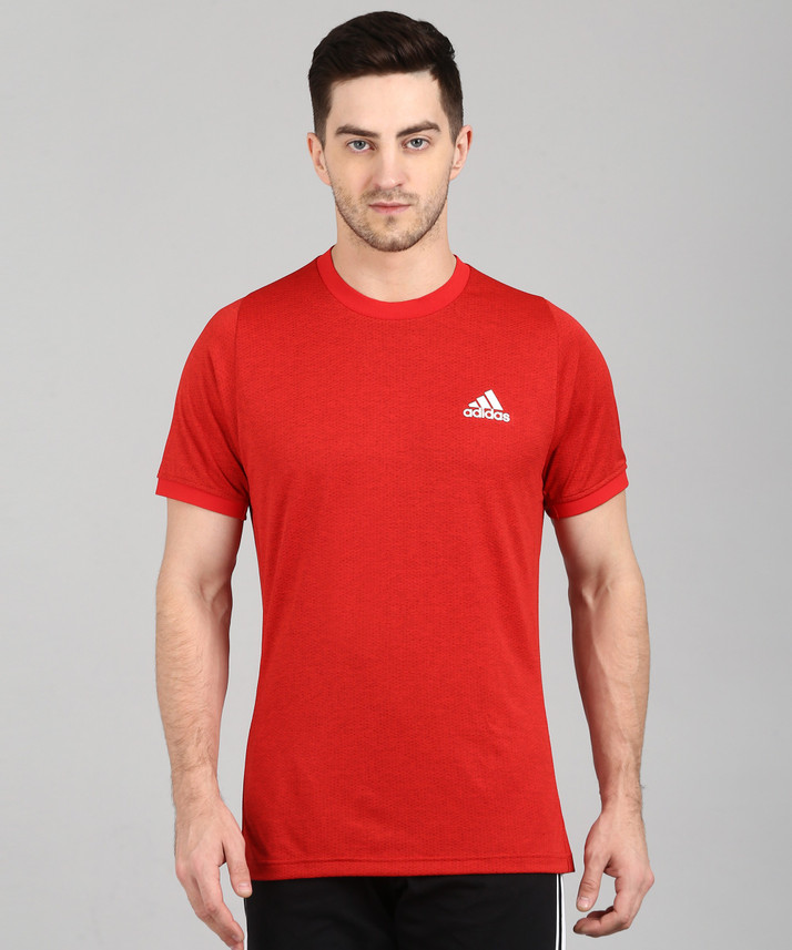 adidas mens red t shirt