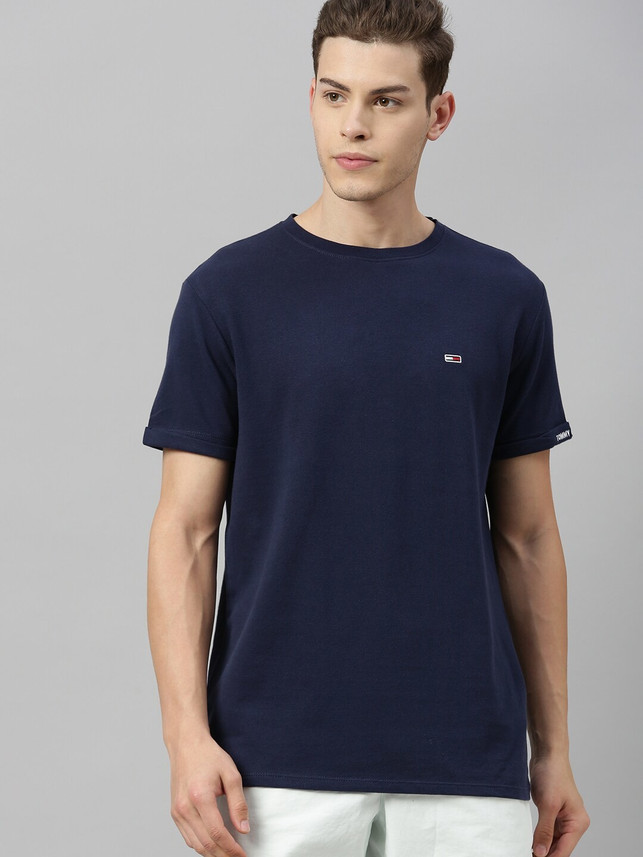 TOMMY HILFIGER Solid Men Round Neck 