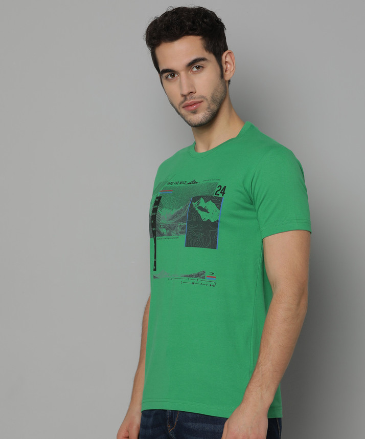 DUKE Graphic Print Men Round Neck Green 