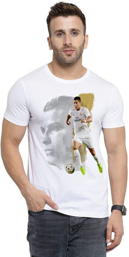 ClayBoy Printed Men Round Neck White T 