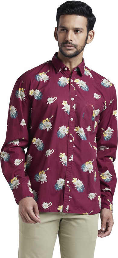 PARX Men Printed Casual Red Shirt - Buy 