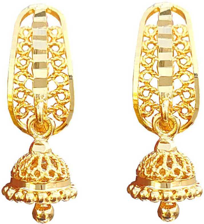 Flipkart Com Buy Oh Wow One Gram Gold Women J Jhumki Earrings Copper Alloy Drops Danglers Stud Earring Jhumki Earring Online At Best Prices In India