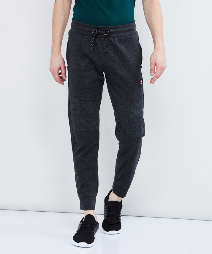 MAX Solid Men Black Track Pants - Buy 