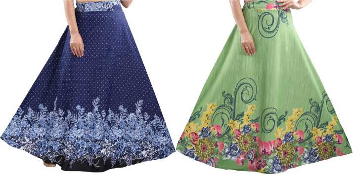 TUCUTE Floral Print Women Regular Blue, Green Skirt - Buy TUCUTE 