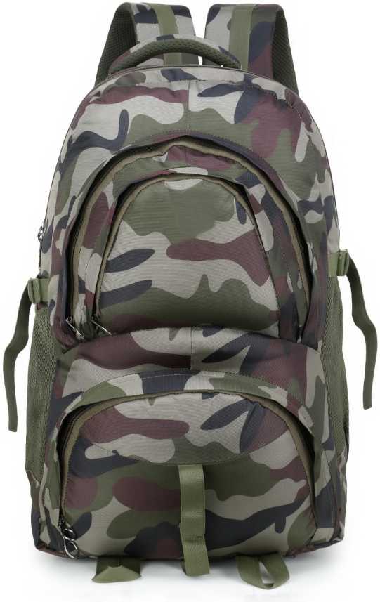 Army Green Camouflage Backpack Travel Bag Laptop Bag School Bag Bookbag Hiking Camping Rucksack 