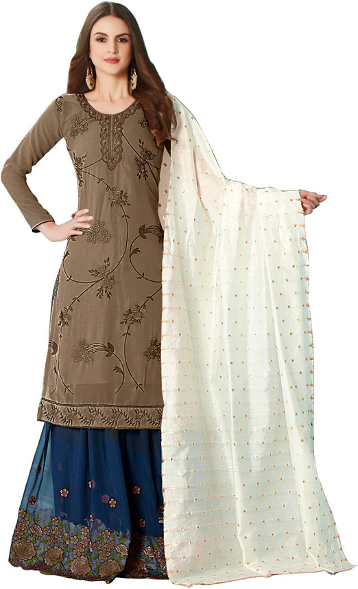 TRENDFEBWER Georgette Embroidered Kurta 