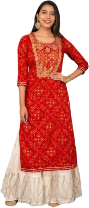 flipkart long kurti with skirt