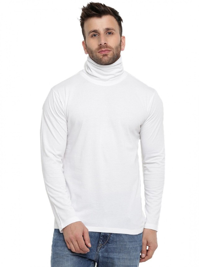 mens turtle neck white