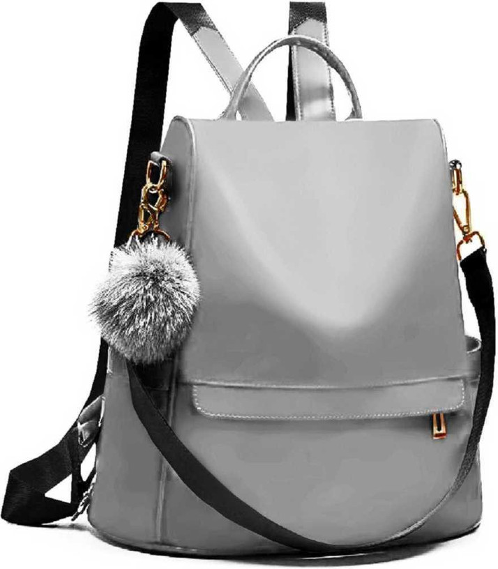 Leather gray backpack purses Clearance