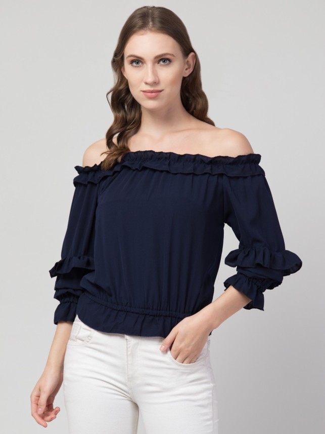 navy blue blouse flipkart